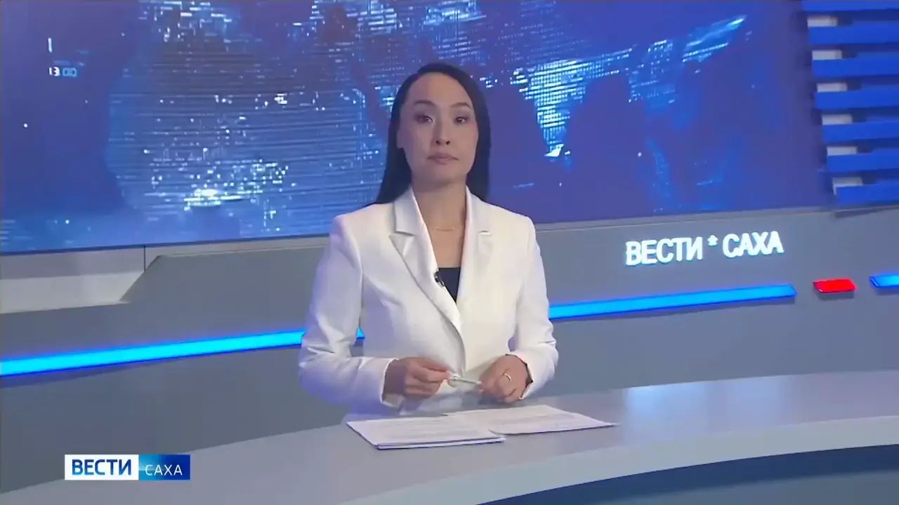 Кадр телевизионного сюжета с открытия выставки «Свет Якутии: взгляд юных»